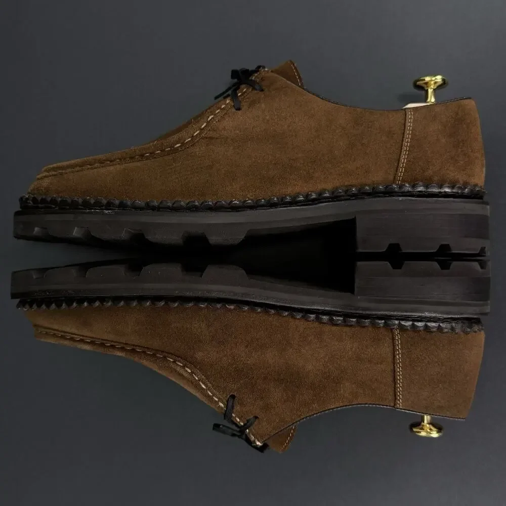 Anthony Veer Wright Men’s 9.5 Brown Suede Moc Toe Lace Up Dress Shoes